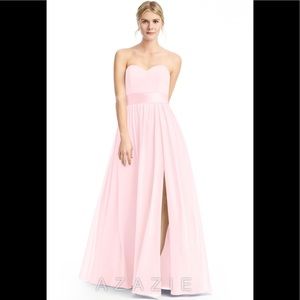 Azazie Fiona dress in blushing pink